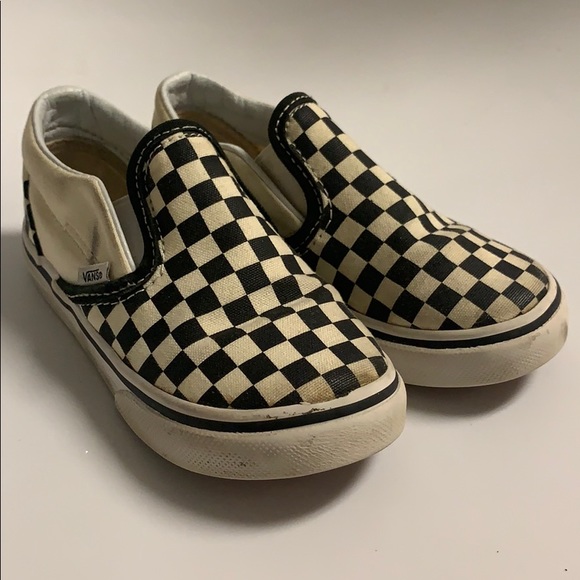 cream checkered vans